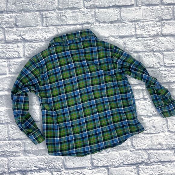 Gymboree Plaid Flannel Long Sleeve Button Down 4t St. Bernard - Picture 4 of 4